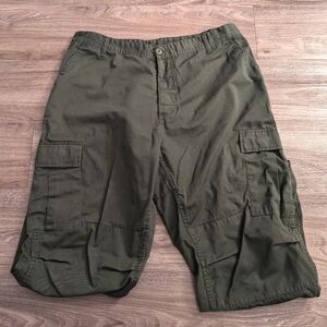 Vintage military fatigue green double knee cargo pants XL